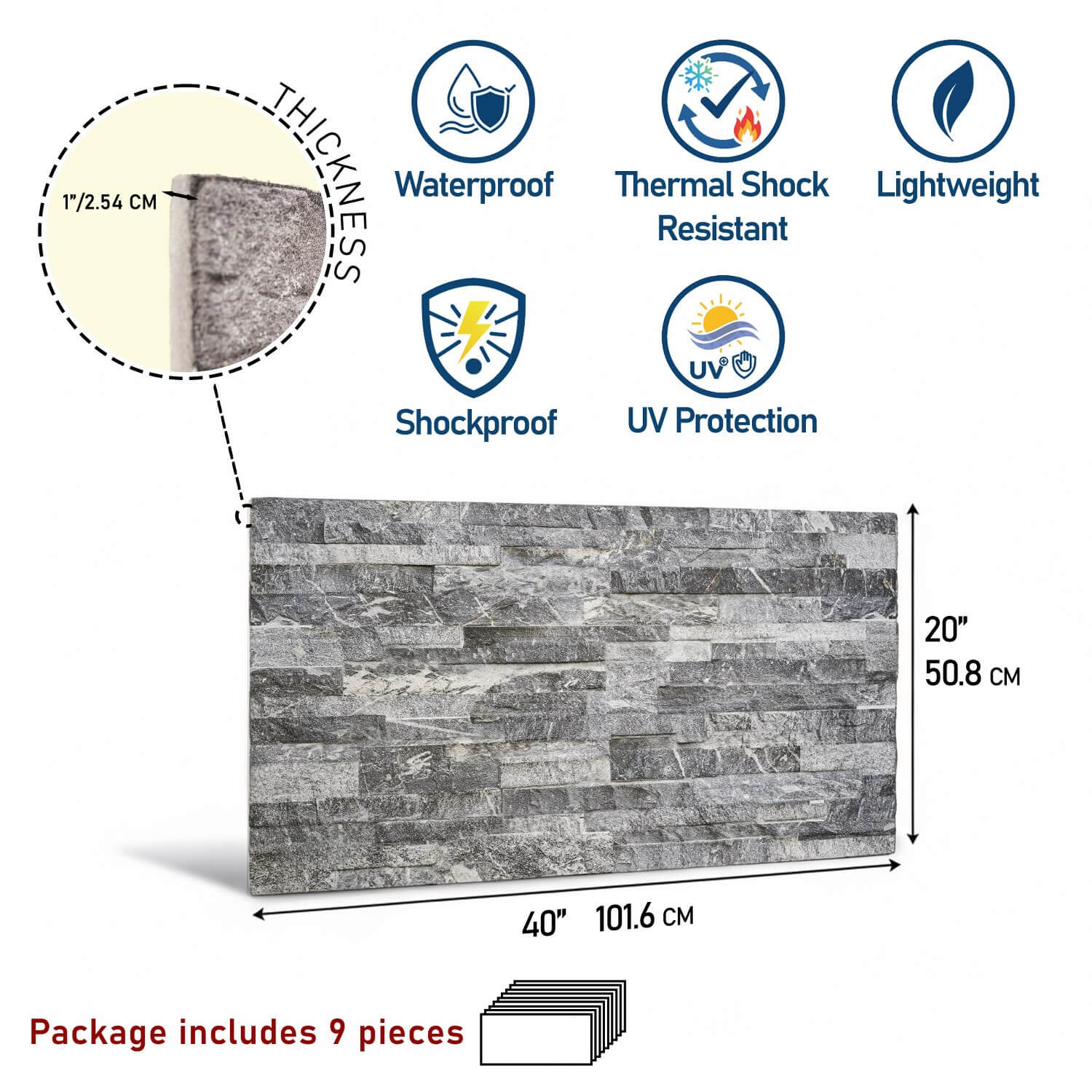 Onyx 3D Faux Stone Wall Panel – Decorative Styrofoam Stone Effect