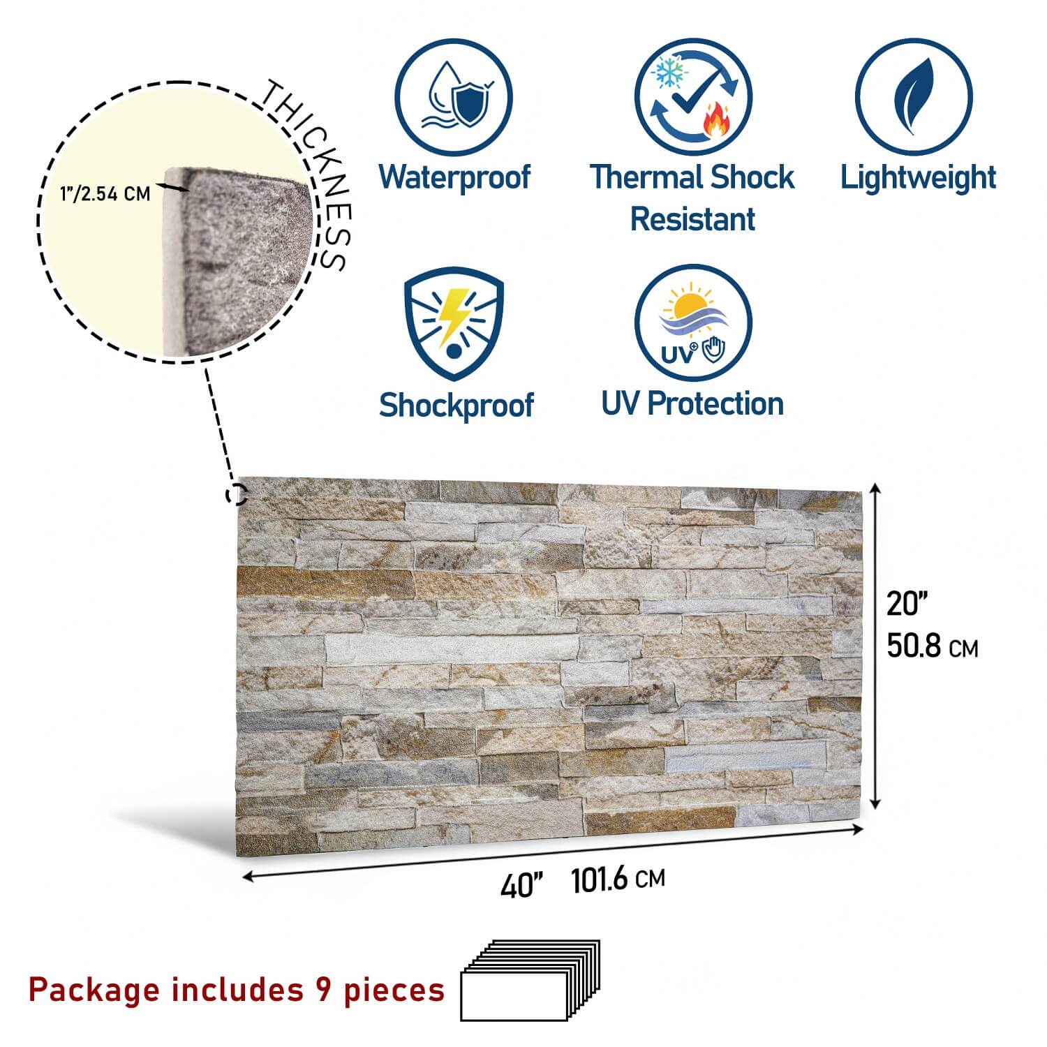 Sable 3D Faux Stone Wall Panel – Decorative Styrofoam Stone Effect