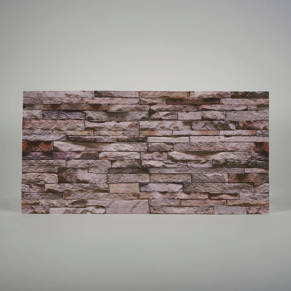 Gemstone 3D faux stacked stone styrofoam wall panel with multi-tone purple-brown stone texture