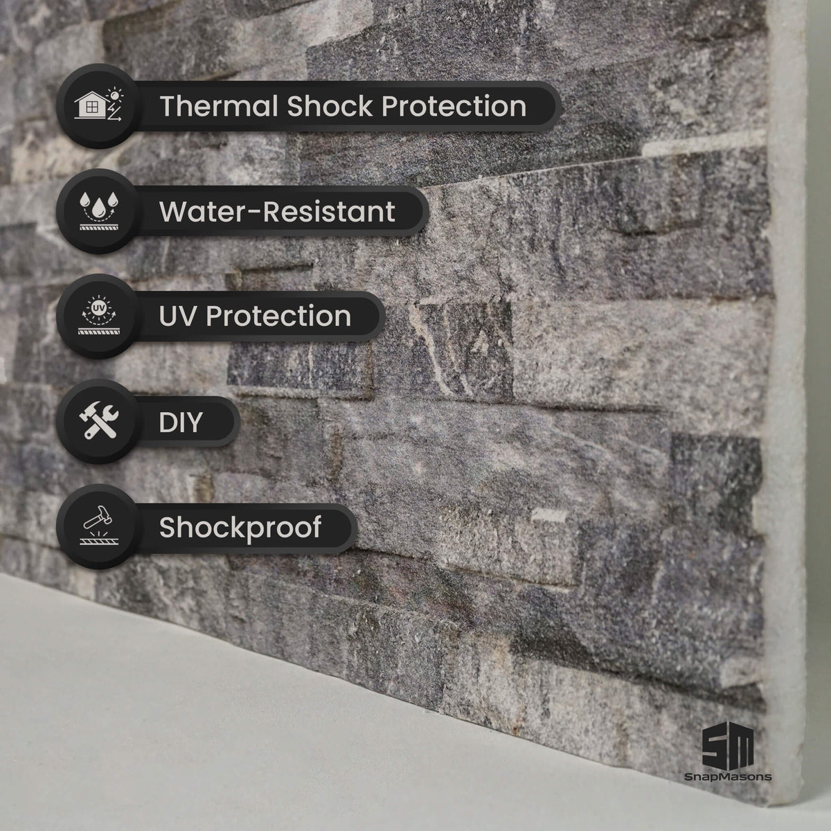 Decorative Graphite faux stone styrofoam panel for home interiors