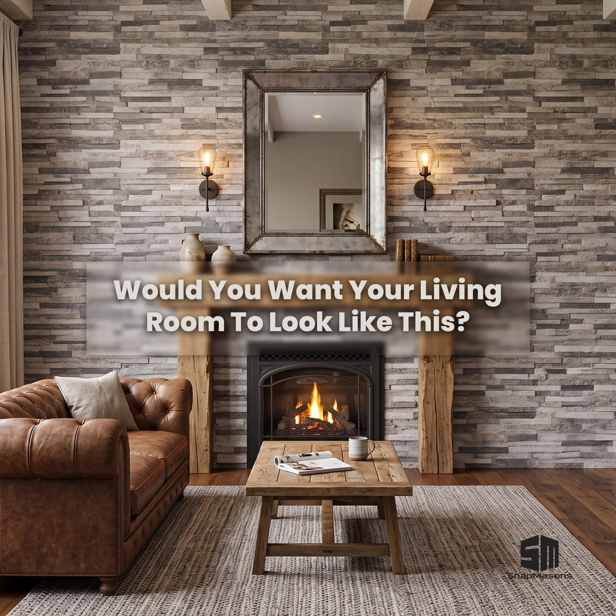 Textured faux ledger stone styrofoam wall panel for feature walls