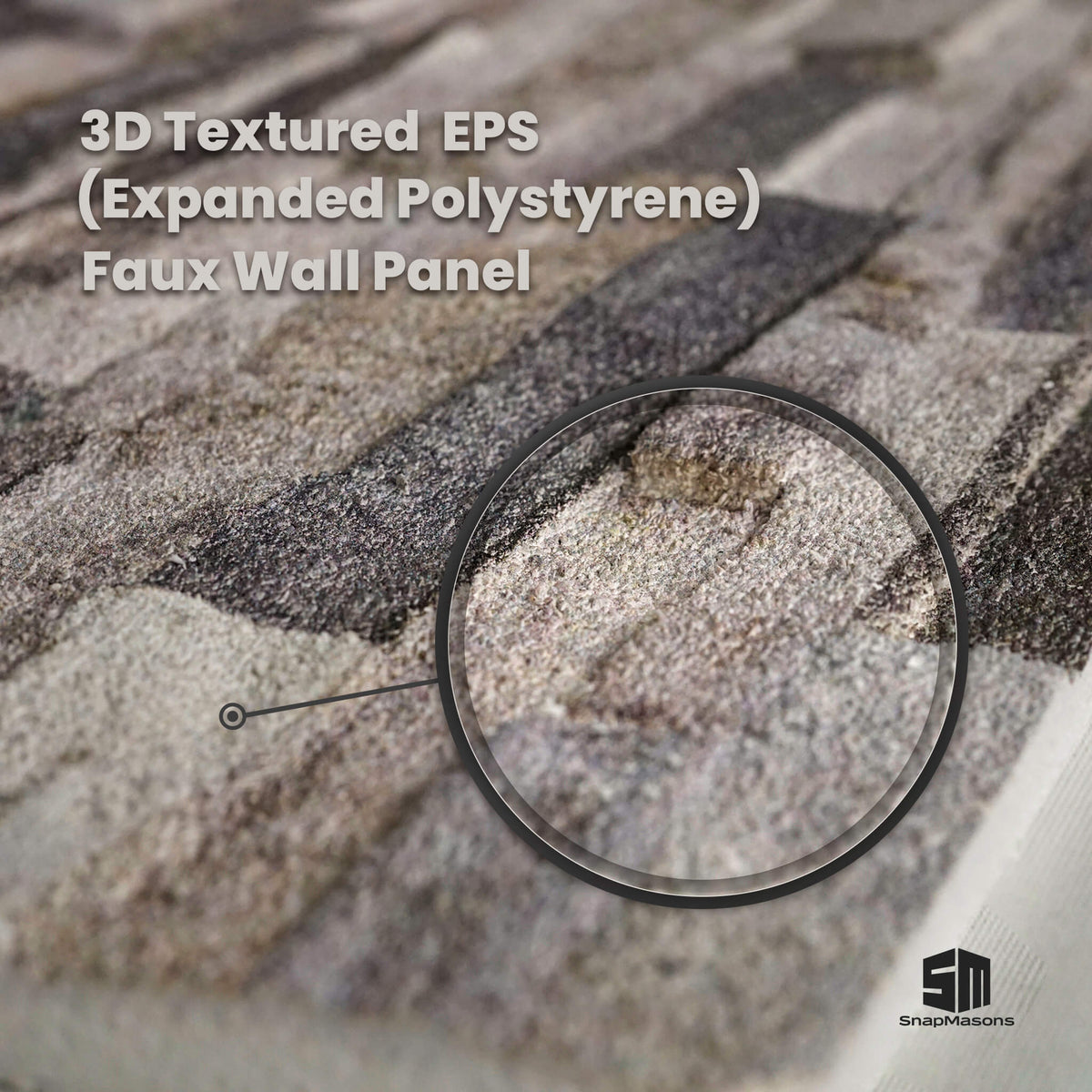 Lightweight 3D faux stacked stone wall covering panel made of styrofoam