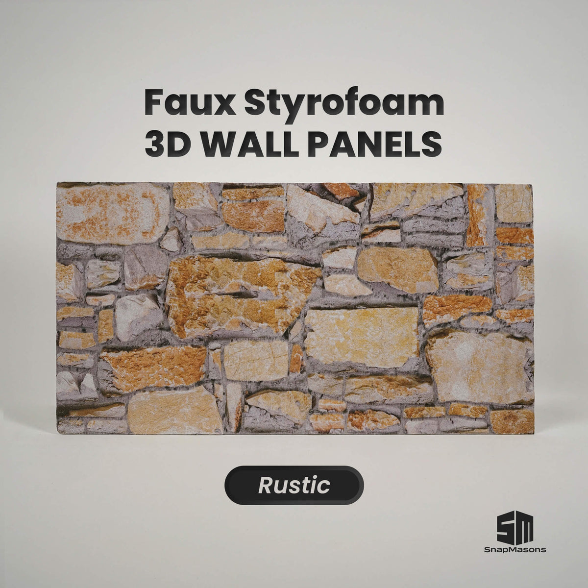 Rustic 3D faux fieldstone styrofoam wall panel for natural interior decor