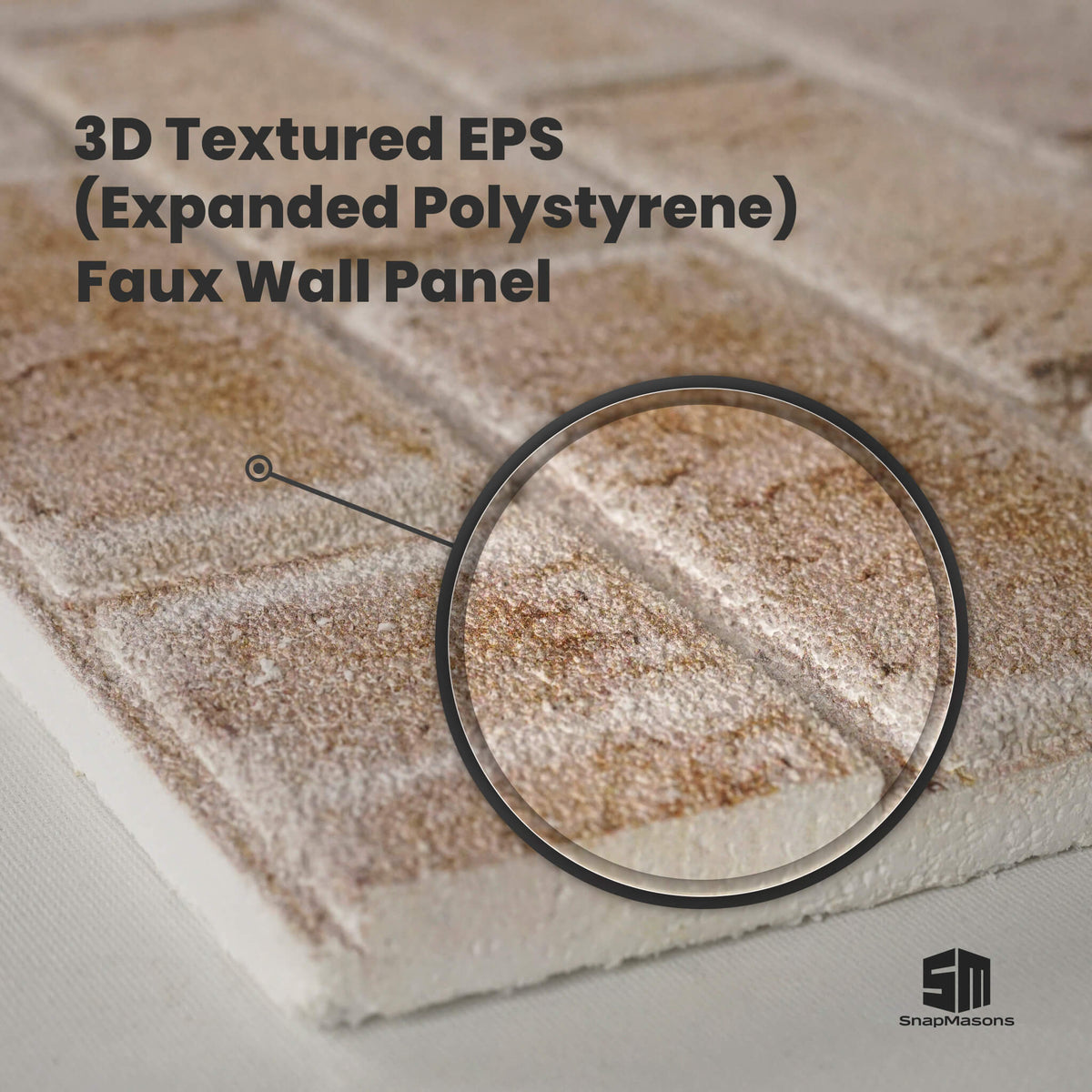 Lightweight 3D faux brick wall covering panel made of styrofoam