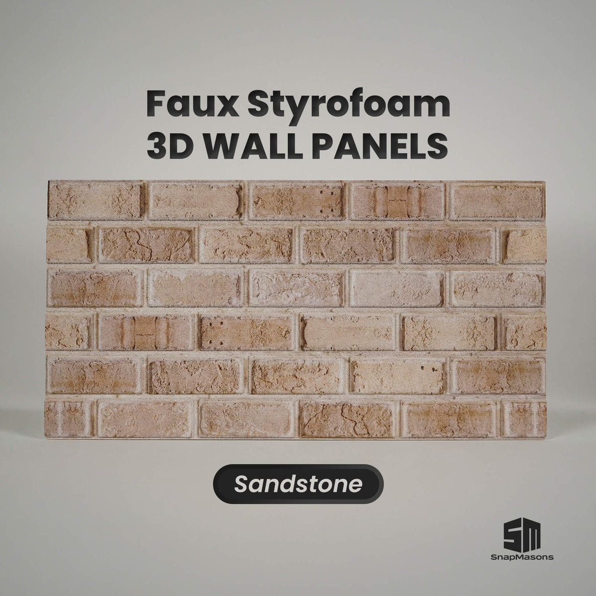 Sandstone 3D faux brick styrofoam wall panel for modern interior decor