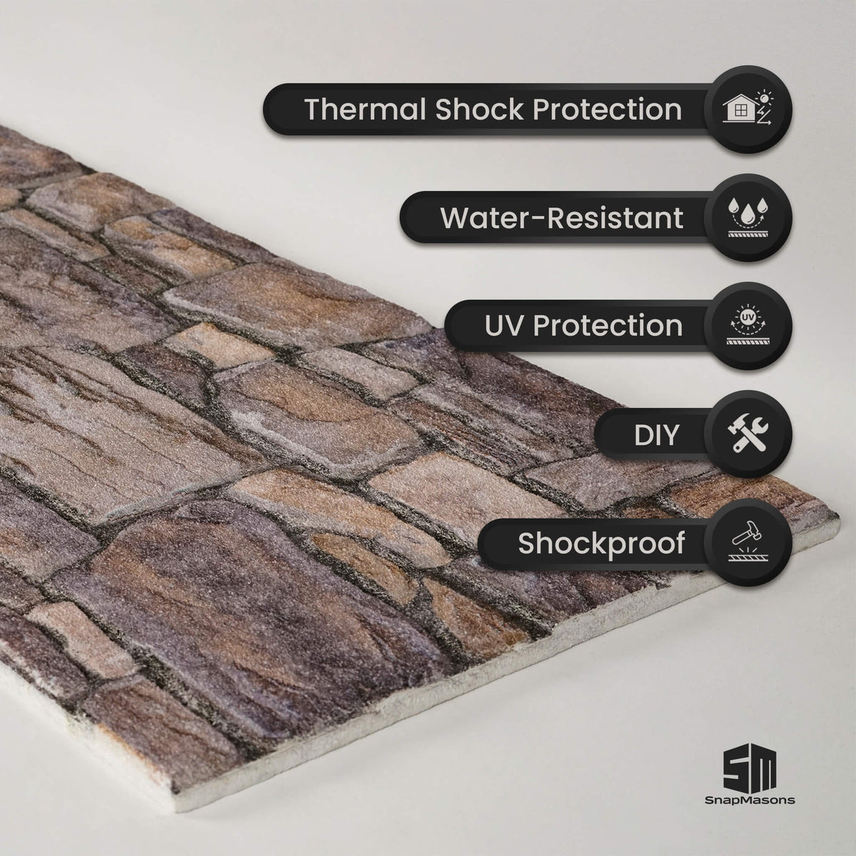 Realistic stone effect styrofoam 3D wall panel for home decor DIY projects