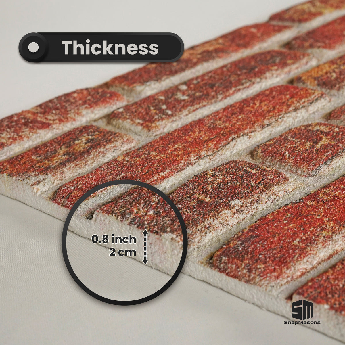 Lightweight 3D faux brick wall covering panel made of styrofoam