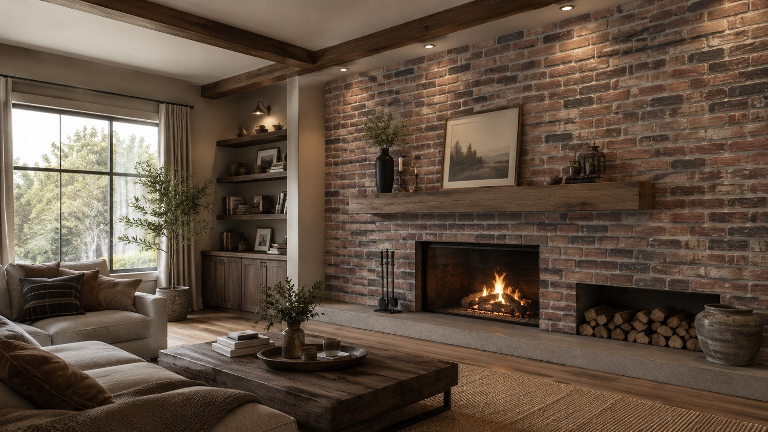 DIY Fireplace Accent Wall Idea That Don't Require a Mason