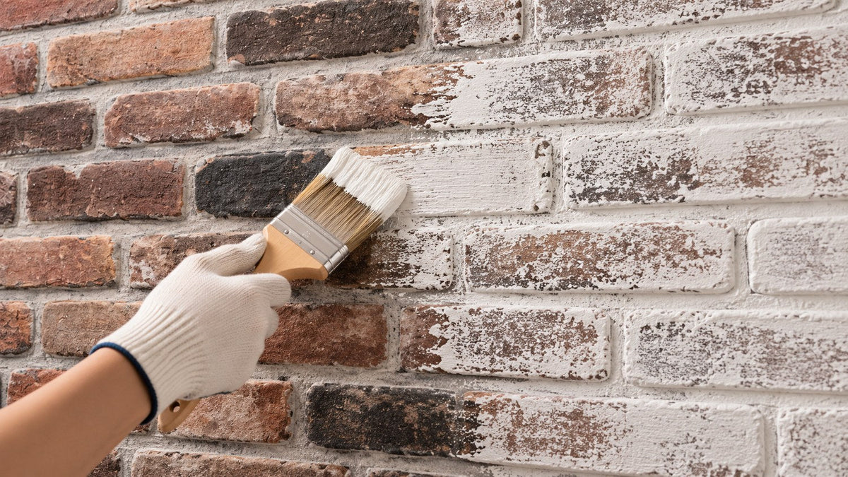 How to Paint and Whitewash Faux Brick Panels