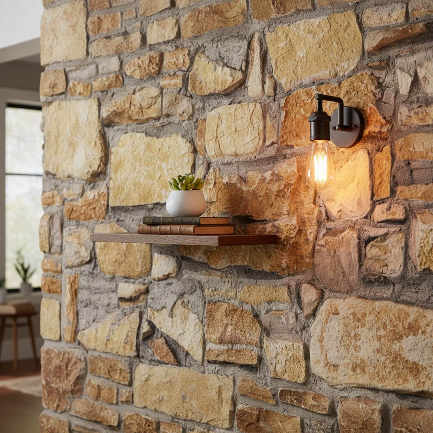 Rustic 3D Faux Stone Wall Panel – Decorative Styrofoam Stone Effect