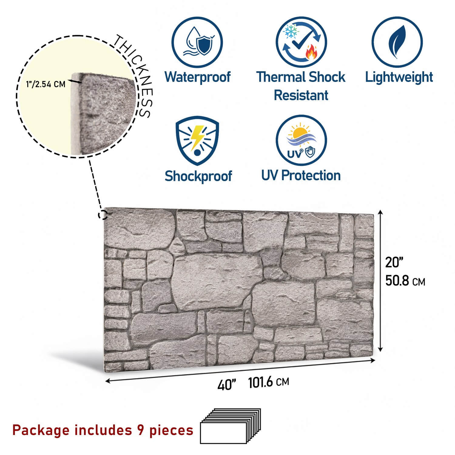 Limestone 3D Faux Stone Wall Panel – Decorative Styrofoam Stone Effect