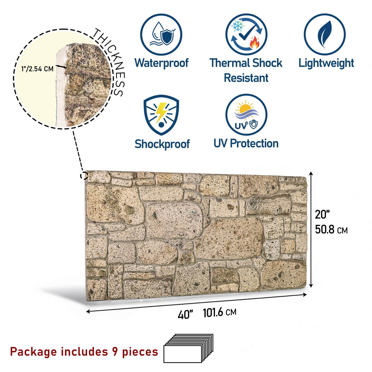 Travertine 3D Faux Stone Wall Panel – Decorative Styrofoam Stone Effect