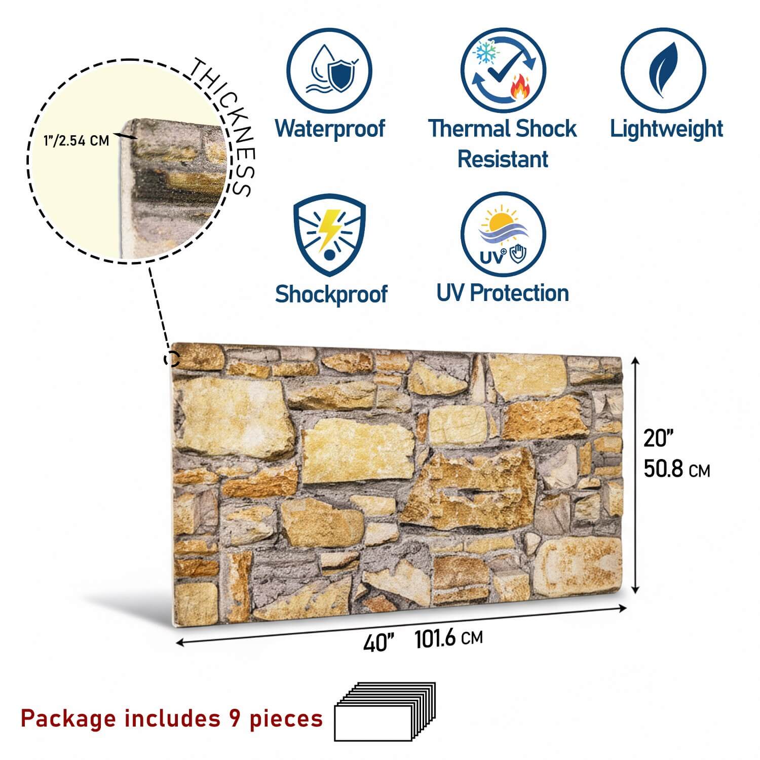 Rustic 3D Faux Stone Wall Panel – Decorative Styrofoam Stone Effect