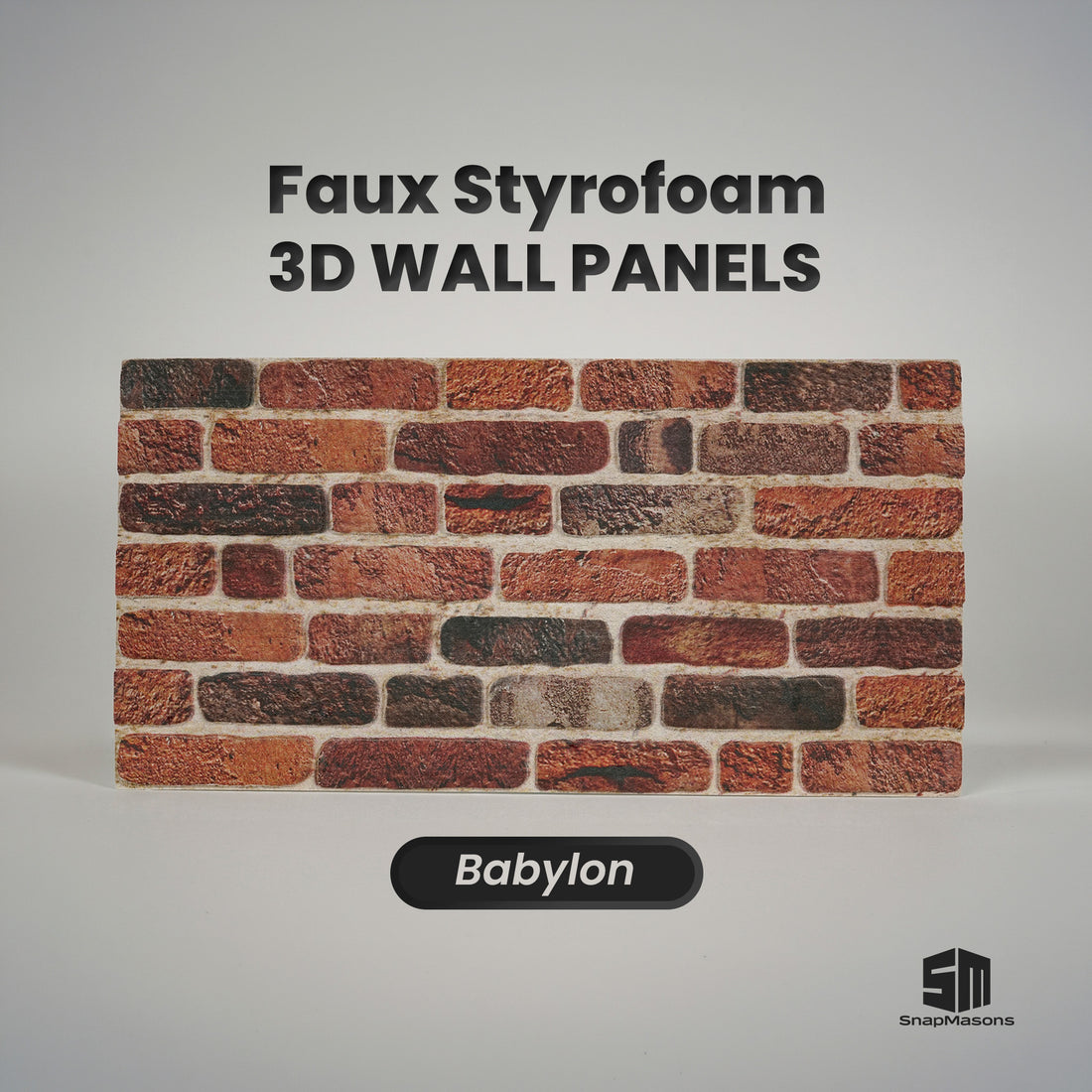 Babylon 3D faux brick styrofoam wall panel for rustic interior decor