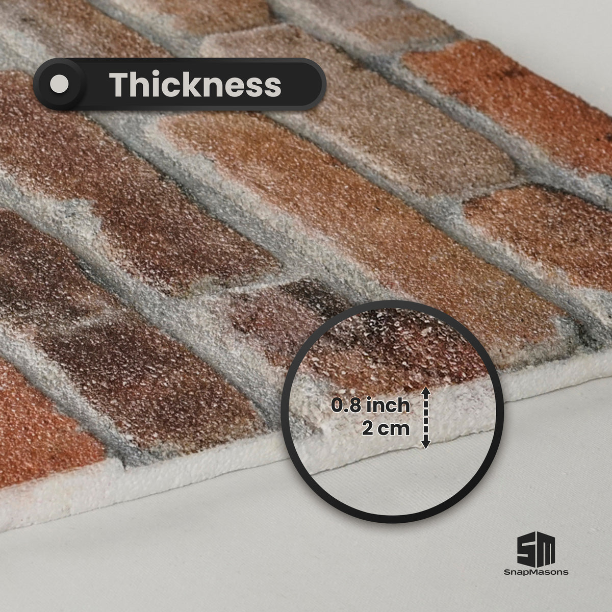 Lightweight 3D faux brick wall covering panel made of styrofoam