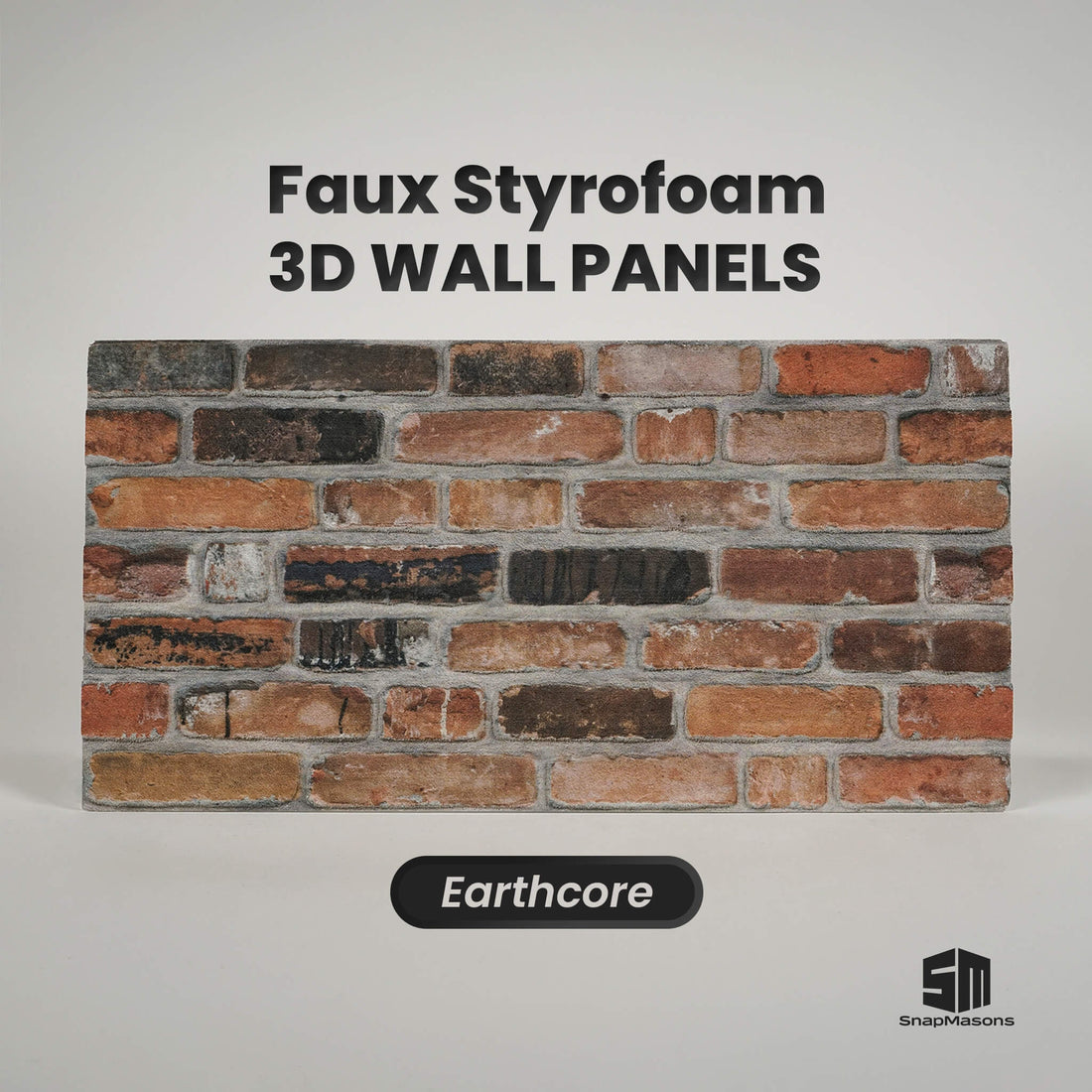 Earthcore 3D faux brick styrofoam wall panel for rustic interior decor