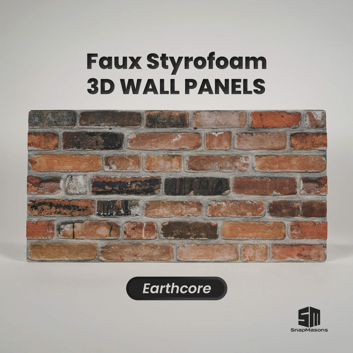 Earthcore 3D faux brick styrofoam wall panel for rustic interior decor