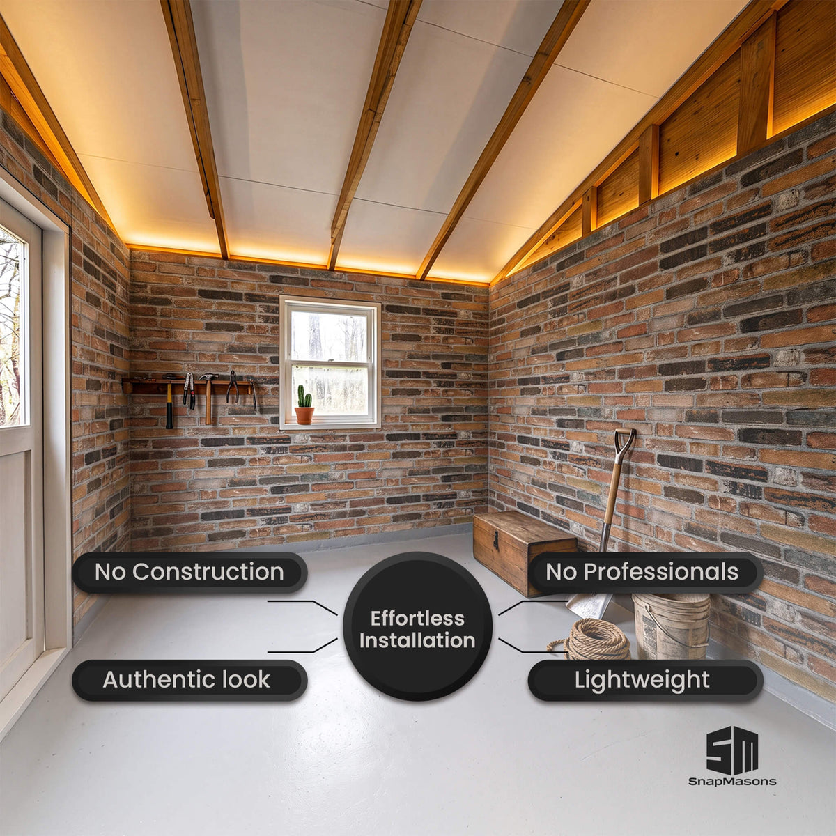 Textured faux brick styrofoam wall panel for feature walls