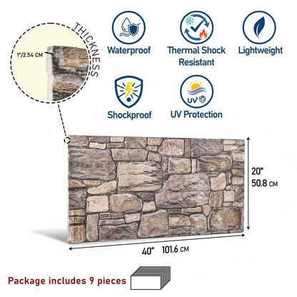Slate 3D Faux Stone Wall Panel – Decorative Styrofoam Stone Effect