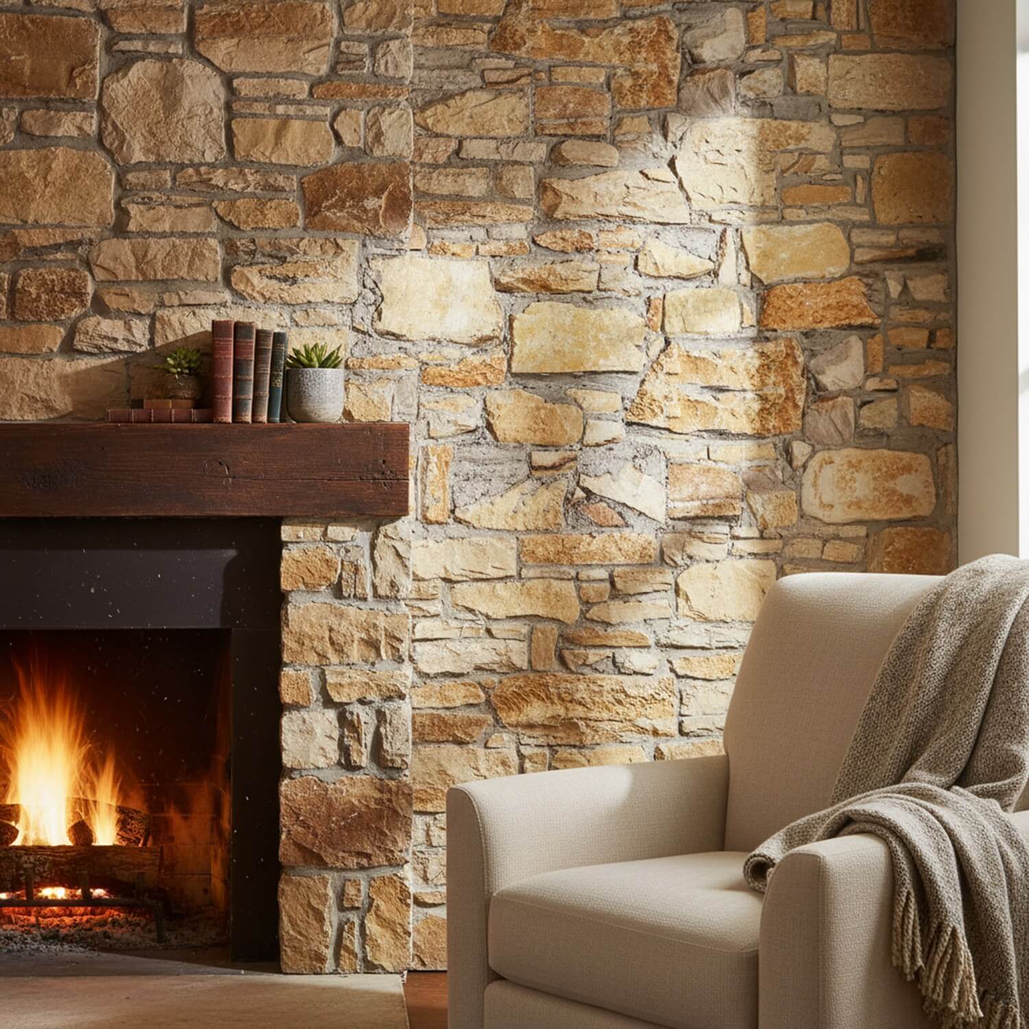 Rustic 3D Faux Stone Wall Panel – Decorative Styrofoam Stone Effect