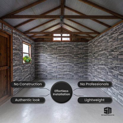 Modern 3D faux ledger stone styrofoam wall cladding panel
