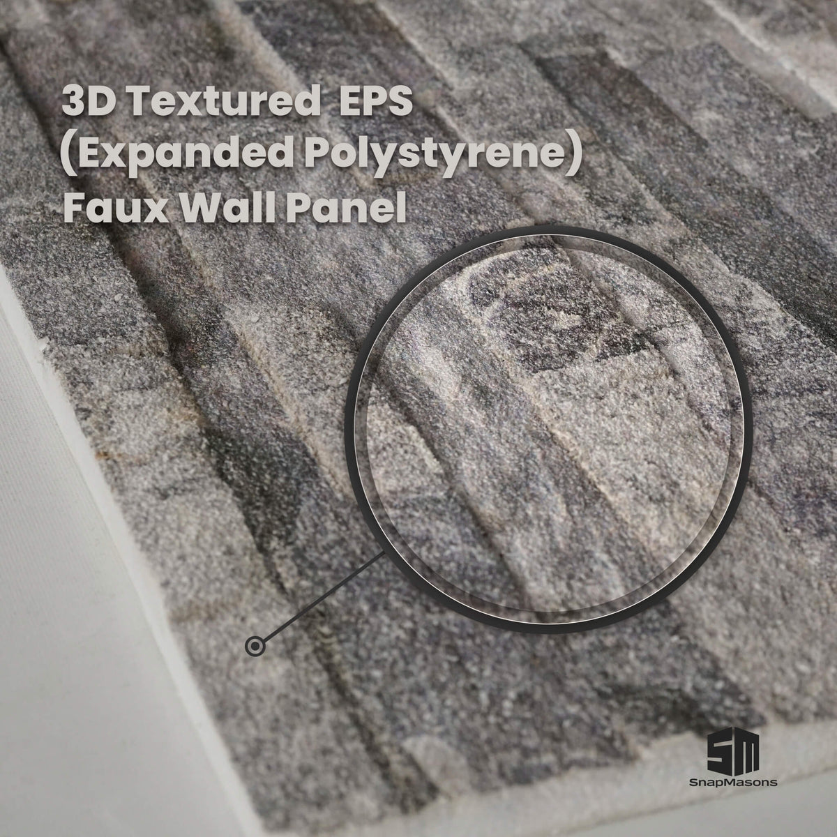 Graphite dark stone veneer styrofoam panel for interior wall renovation