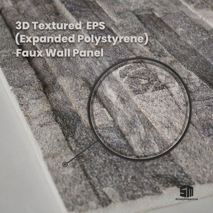 Graphite dark stone veneer styrofoam panel for interior wall renovation