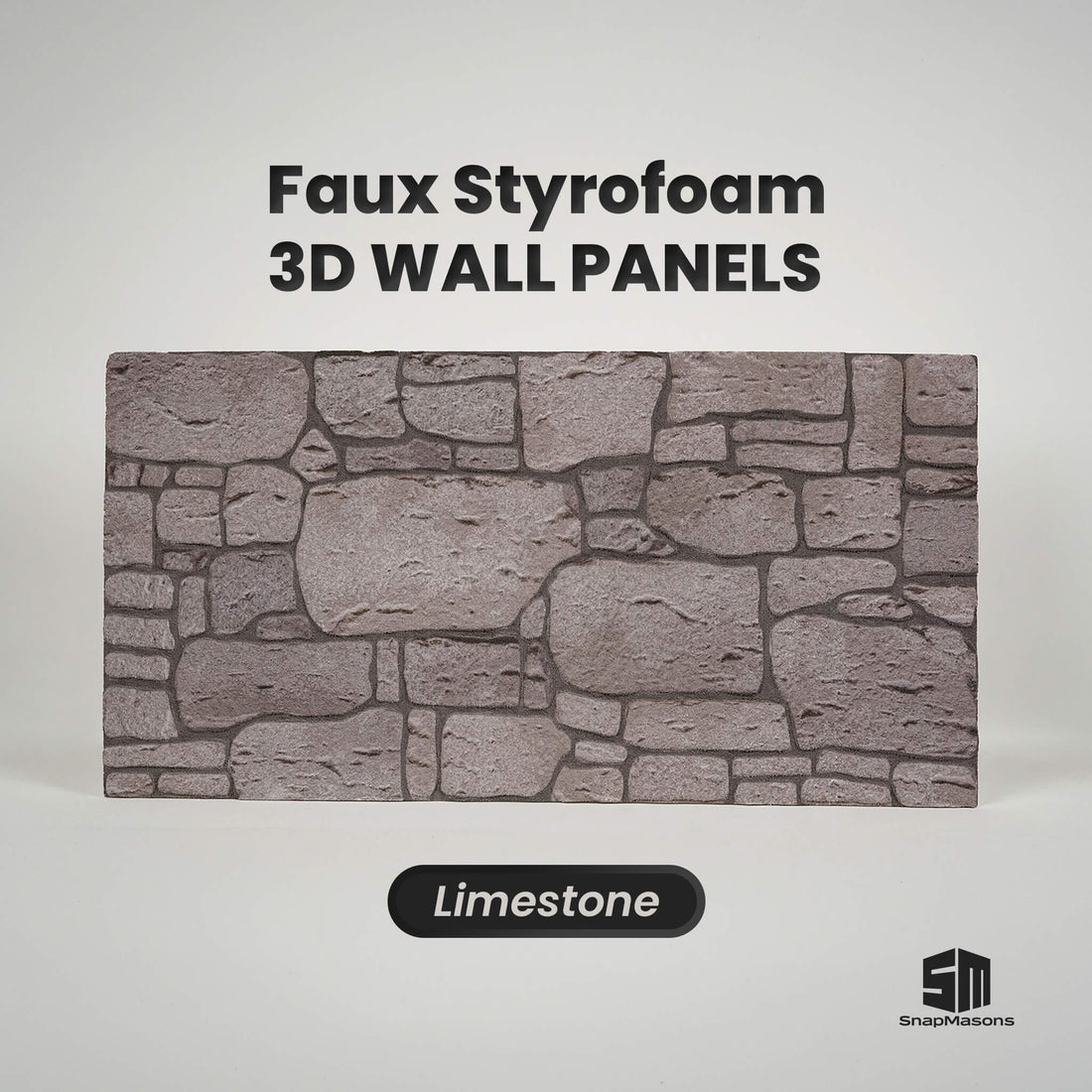 Limestone 3D faux stone styrofoam wall panel with realistic grey stonework texture