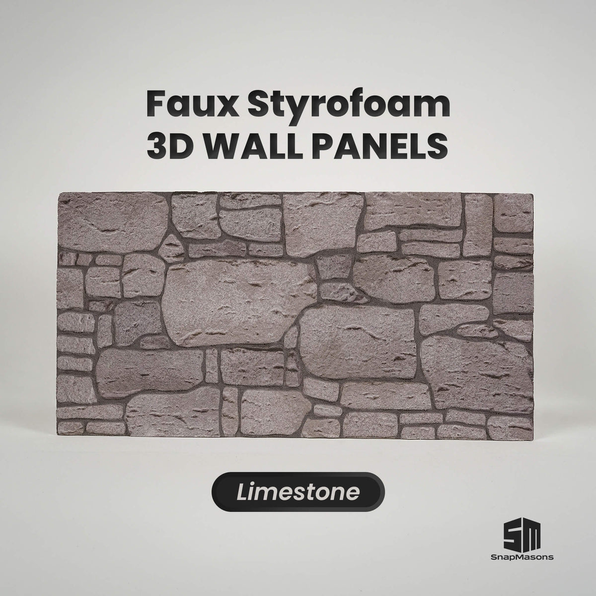 Limestone 3D faux stone styrofoam wall panel with realistic grey stonework texture