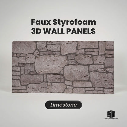 Limestone 3D faux stone styrofoam wall panel with realistic grey stonework texture