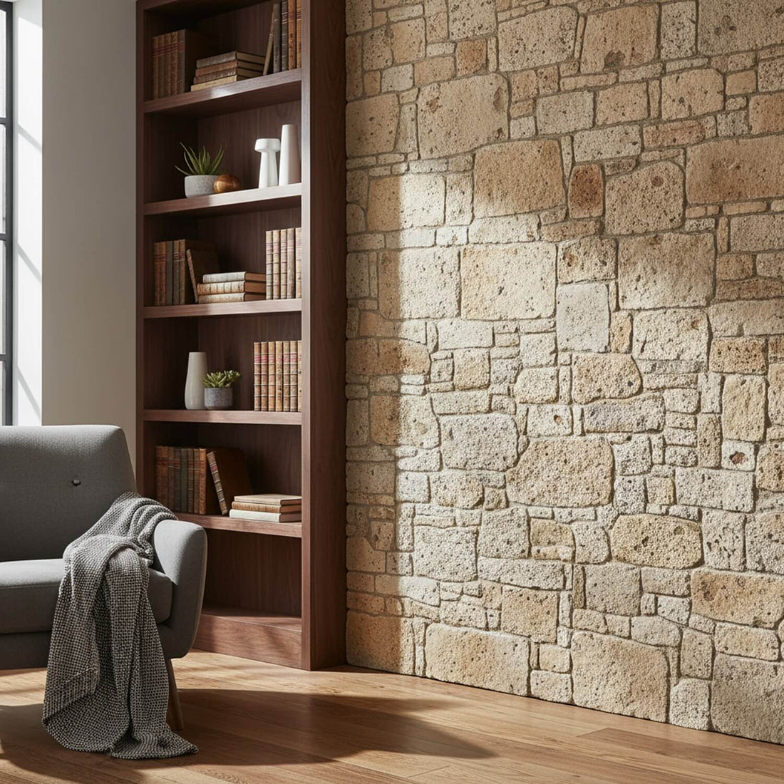 Travertine 3D Faux Stone Wall Panel – Decorative Styrofoam Stone Effect