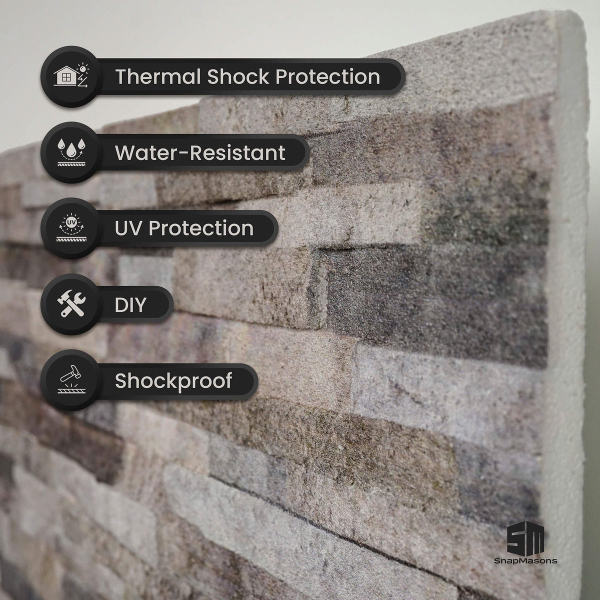 Realistic stone ledge effect styrofoam 3D wall panel for living room