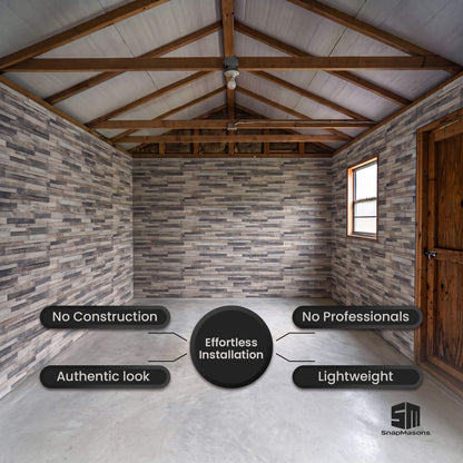 Insulated faux stacked stone styrofoam wall panel for interior design