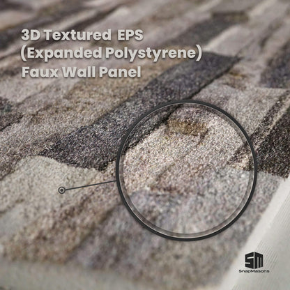 Lightweight 3D faux stacked stone wall covering panel made of styrofoam