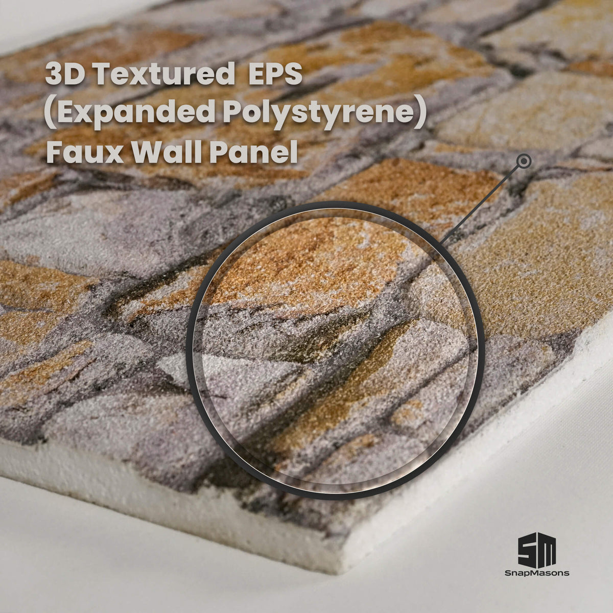 Lightweight 3D faux stonework wall covering panel made of styrofoam