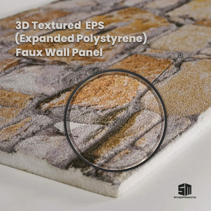 Lightweight 3D faux stonework wall covering panel made of styrofoam