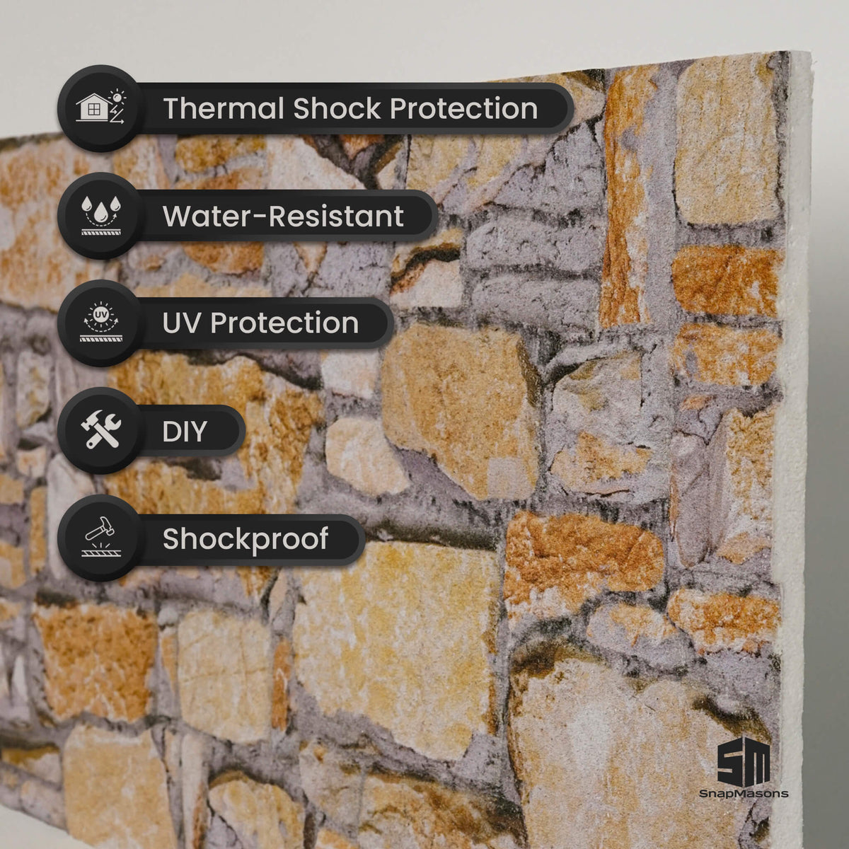 Realistic fieldstone effect styrofoam 3D wall panel for living room