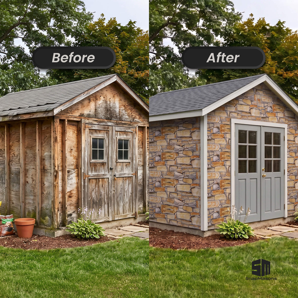 Rustic faux stone 3D styrofoam wall cover for DIY projects