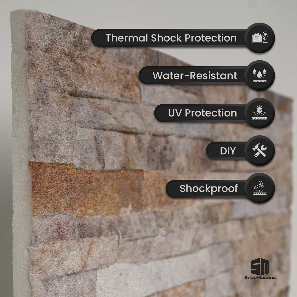 Realistic stone ledge effect styrofoam 3D wall panel for living room