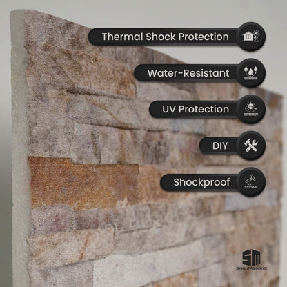 Realistic stone ledge effect styrofoam 3D wall panel for living room