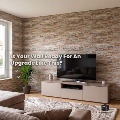 Textured faux ledger stone styrofoam wall panel for feature walls