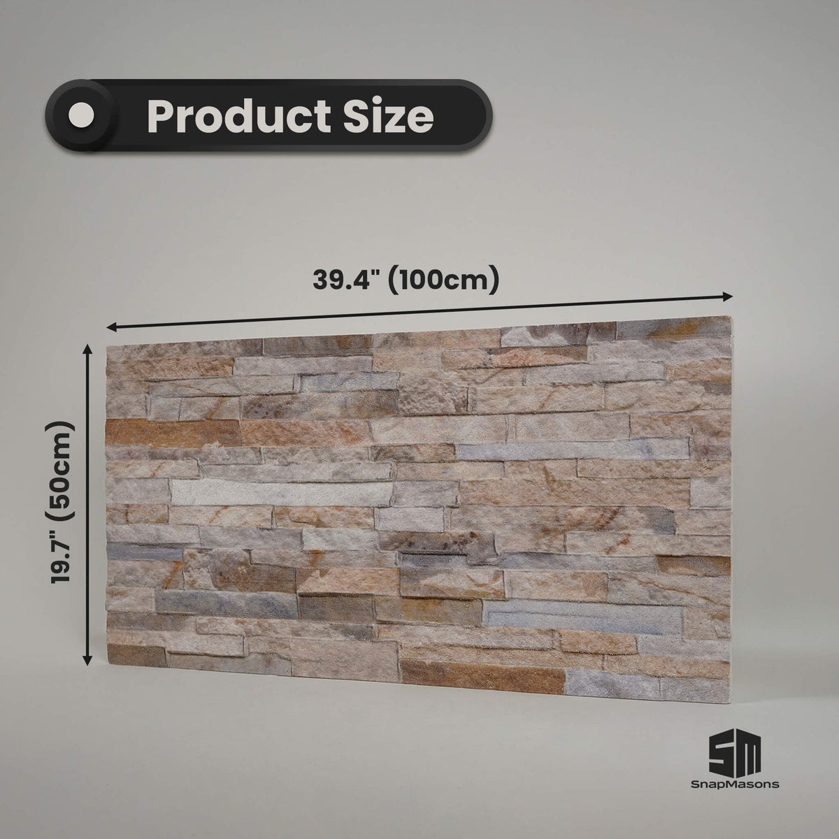 Sable rustic stone veneer styrofoam panel for interior wall renovation
