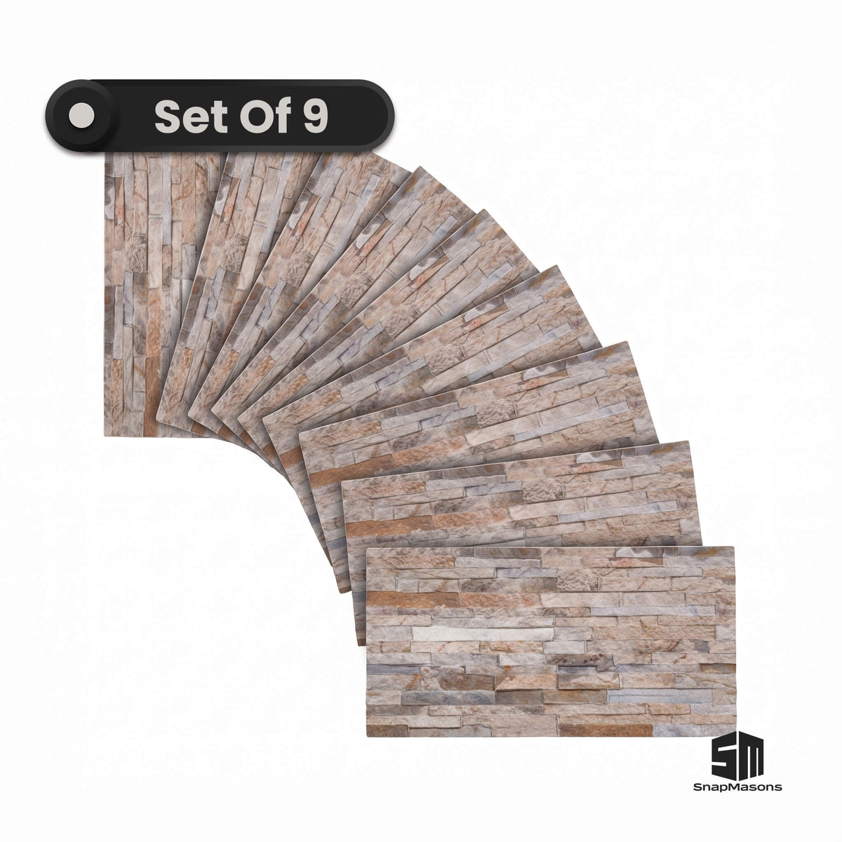 Sable rustic stacked stone texture styrofoam accent wall panel