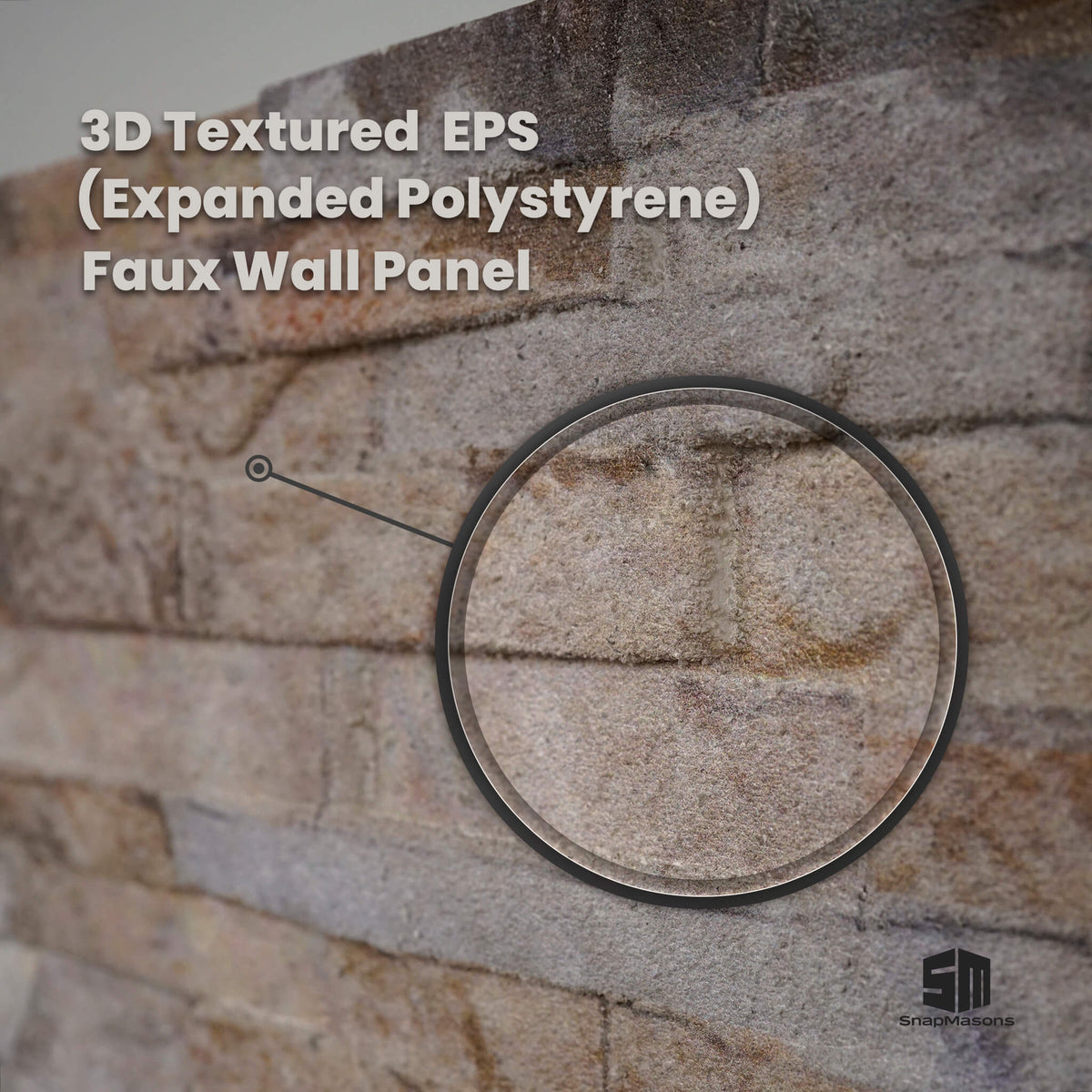 Lightweight 3D faux stacked stone wall covering panel made of styrofoam
