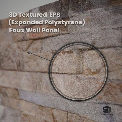 Lightweight 3D faux stacked stone wall covering panel made of styrofoam