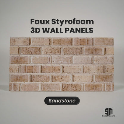 Sandstone 3D faux brick styrofoam wall panel for modern interior decor
