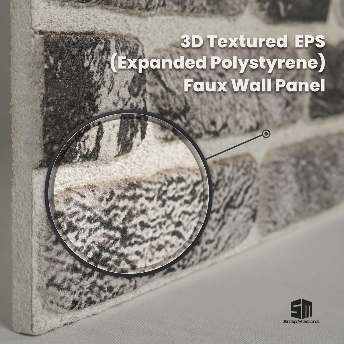 Lightweight 3D faux brick wall covering panel made of styrofoam