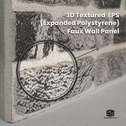 Lightweight 3D faux brick wall covering panel made of styrofoam