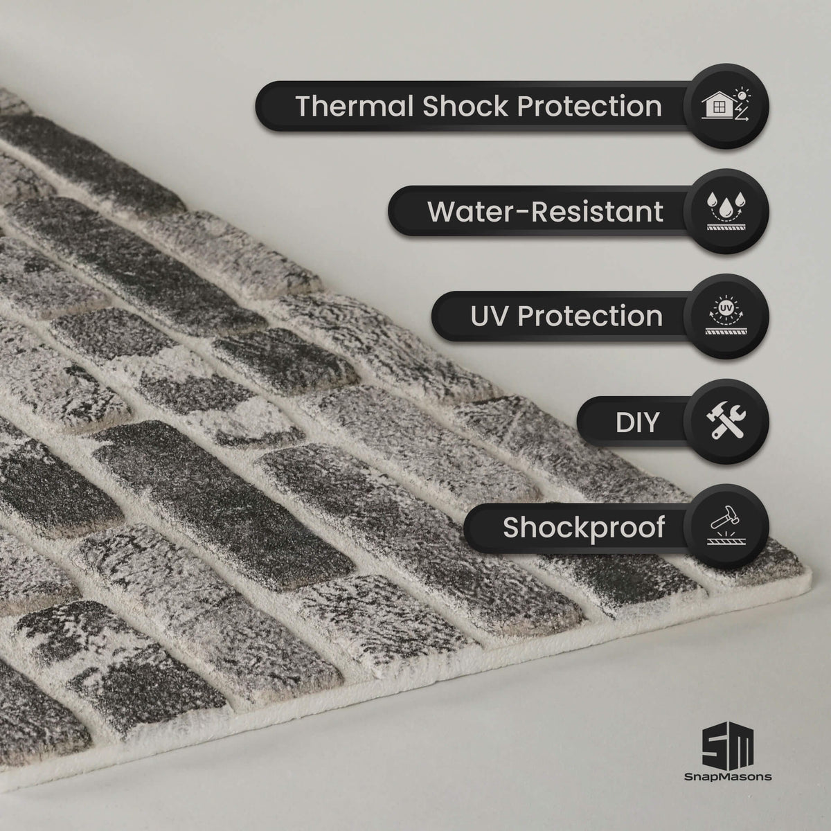 Realistic stone effect styrofoam 3D wall panel for living room