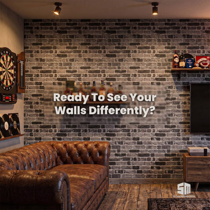 Textured faux stone look styrofoam wall panel for feature walls